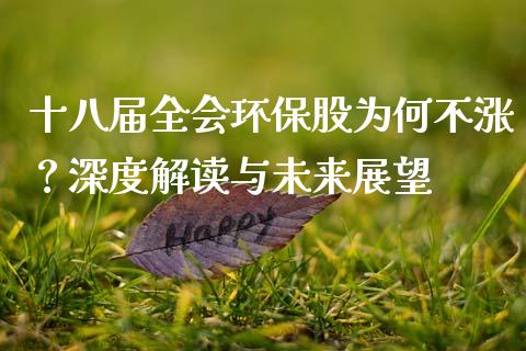 十八届全会环保股为何不涨？深度解读与未来展望_https://wap.78312.cn_全球市场_第1张