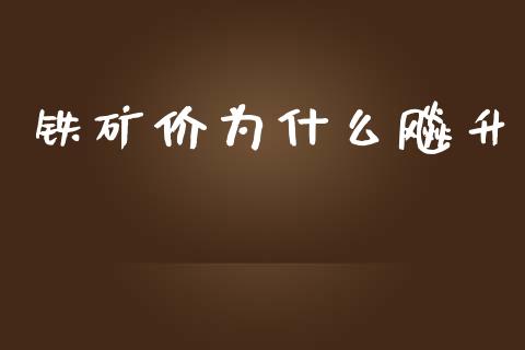 铁矿价为什么飚升_https://wap.78312.cn_期货开户_第1张