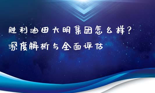 胜利油田大明集团怎么样？深度解析与全面评估_https://wap.78312.cn_全球市场_第1张