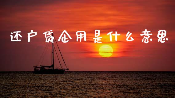 还户贷企用是什么意思_https://wap.78312.cn_全球市场_第1张
