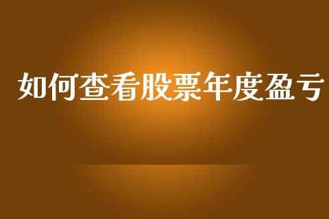 如何查看股票年度盈亏_https://wap.78312.cn_债券资讯_第1张