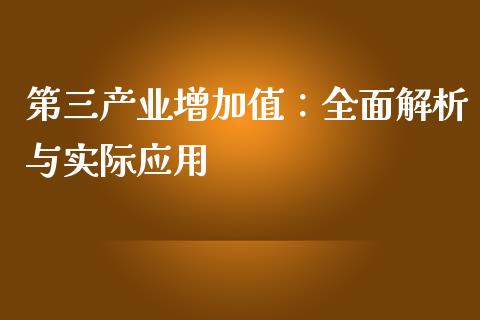 第三产业增加值：全面解析与实际应用_https://wap.78312.cn_外汇交易_第1张