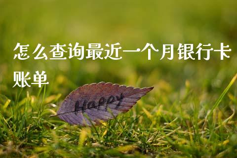 怎么查询最近一个月银行卡账单_https://wap.78312.cn_外汇交易_第1张
