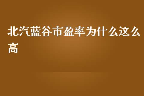 北汽蓝谷市盈率为什么这么高_https://wap.78312.cn_期货开户_第1张
