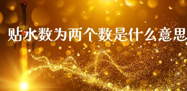 贴水数为两个数是什么意思_https://wap.78312.cn_全球市场_第1张