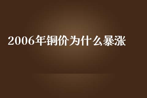 2006年铜价为什么暴涨_https://wap.78312.cn_期货开户_第1张
