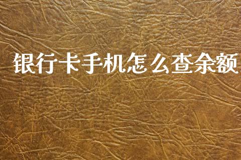 银行卡手机怎么查余额_https://wap.78312.cn_外汇交易_第1张