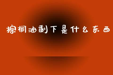 棕榈油剩下是什么东西_https://wap.78312.cn_全球市场_第1张