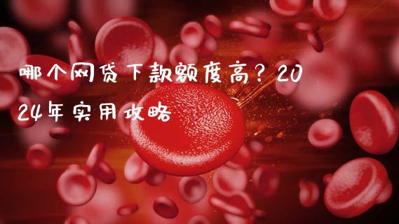 哪个网贷下款额度高？2024年实用攻略_https://wap.78312.cn_财经新闻_第1张