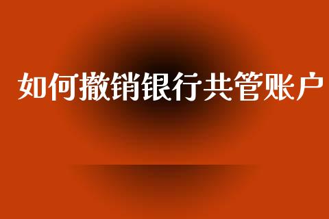 如何撤销银行共管账户_https://wap.78312.cn_债券资讯_第1张