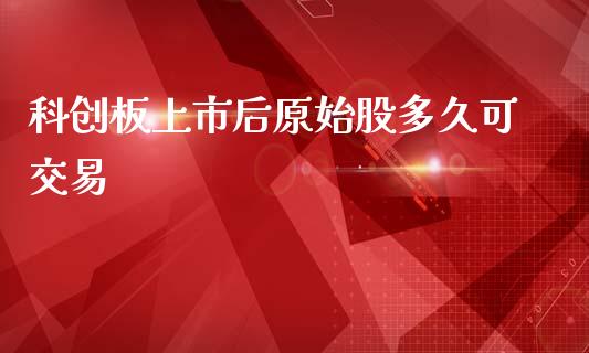 科创板上市后原始股多久可交易_https://wap.78312.cn_外汇交易_第1张