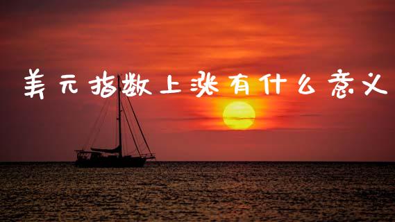 美元指数上涨有什么意义_https://wap.78312.cn_外汇交易_第1张