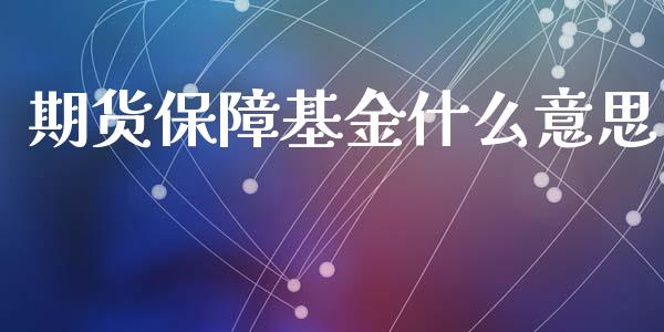 期货保障基金什么意思_https://wap.78312.cn_全球市场_第1张