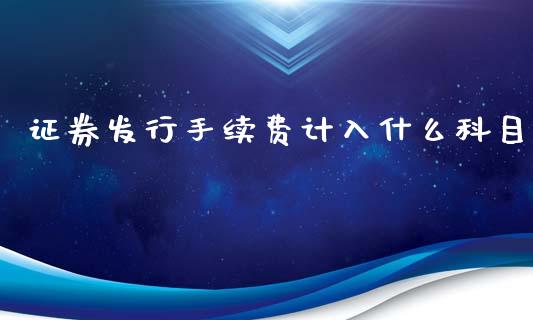 证券发行手续费计入什么科目_https://wap.78312.cn_债券资讯_第1张