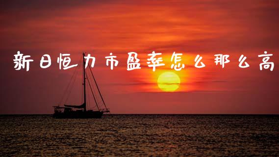 新日恒力市盈率怎么那么高_https://wap.78312.cn_期货开户_第1张