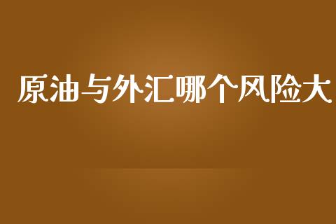 原油与外汇哪个风险大_https://wap.78312.cn_金融监管_第1张
