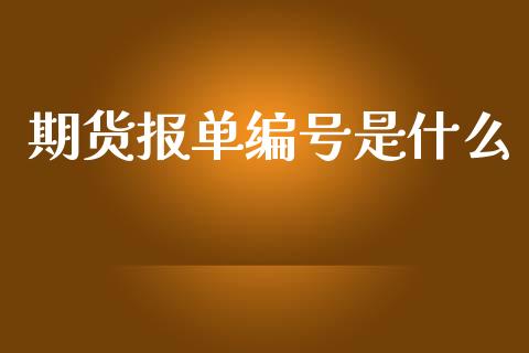 期货报单编号是什么_https://wap.78312.cn_金融监管_第1张