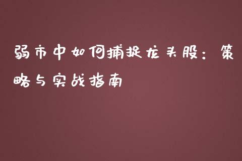 弱市中如何捕捉龙头股：策略与实战指南_https://wap.78312.cn_外汇交易_第1张