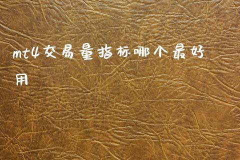 mt4交易量指标哪个最好用_https://wap.78312.cn_债券资讯_第1张