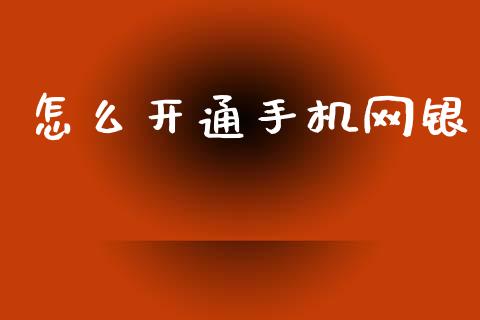 怎么开通手机网银_https://wap.78312.cn_全球市场_第1张