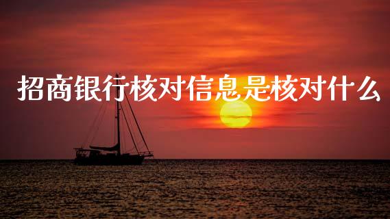 招商银行核对信息是核对什么_https://wap.78312.cn_债券资讯_第1张