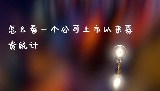 怎么看一个公司上市以来募资统计_https://wap.78312.cn_债券资讯_第1张