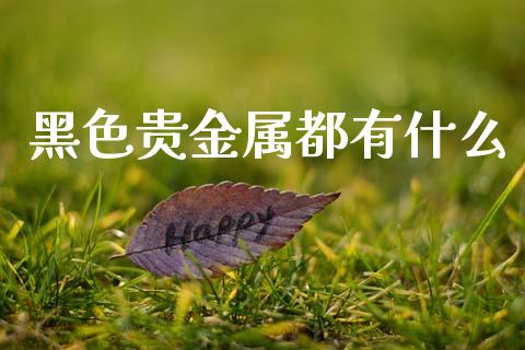 黑色贵金属都有什么_https://wap.78312.cn_外汇交易_第1张