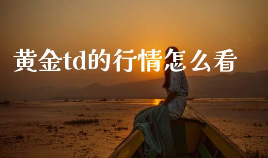 黄金td的行情怎么看_https://wap.78312.cn_债券资讯_第1张