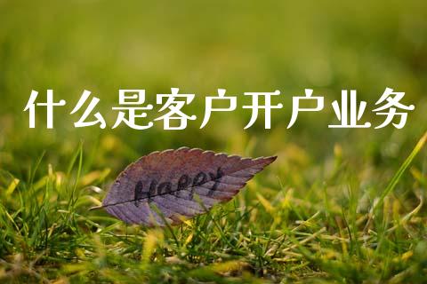 什么是客户开户业务_https://wap.78312.cn_外汇交易_第1张