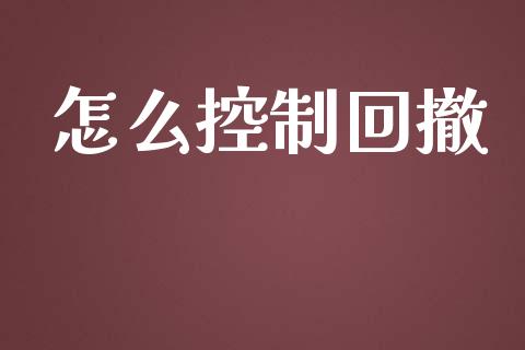 怎么控制回撤_https://wap.78312.cn_全球市场_第1张