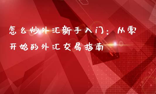 怎么炒外汇新手入门：从零开始的外汇交易指南_https://wap.78312.cn_债券资讯_第1张
