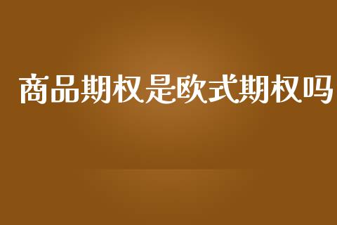 商品期权是欧式期权吗_https://wap.78312.cn_外汇交易_第1张