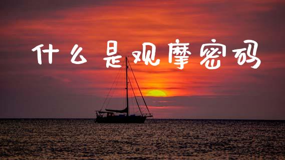 什么是观摩密码_https://wap.78312.cn_外汇交易_第1张