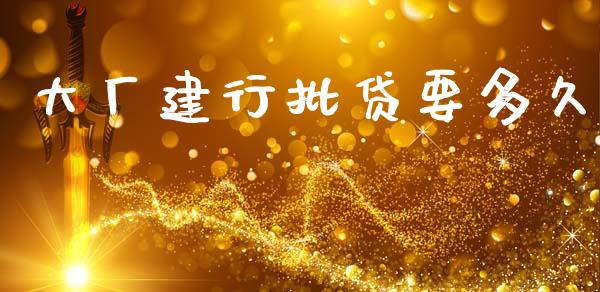 大厂建行批贷要多久_https://wap.78312.cn_金融监管_第1张
