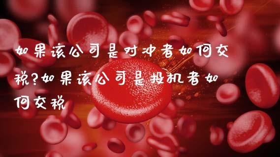 如果该公司是对冲者如何交税?如果该公司是投机者如何交税_https://wap.78312.cn_全球市场_第1张