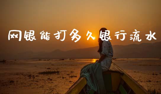 网银能打多久银行流水_https://wap.78312.cn_债券资讯_第1张