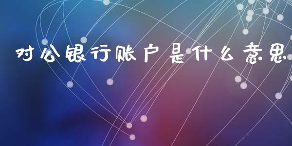 对公银行账户是什么意思_https://wap.78312.cn_财经新闻_第1张