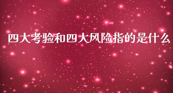 四大考验和四大风险指的是什么_https://wap.78312.cn_金融监管_第1张