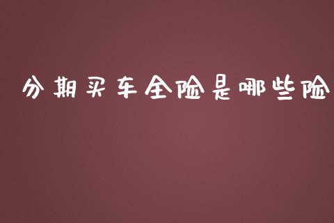 分期买车全险是哪些险_https://wap.78312.cn_财经新闻_第1张