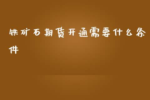 铁矿石期货开通需要什么条件_https://wap.78312.cn_外汇交易_第1张