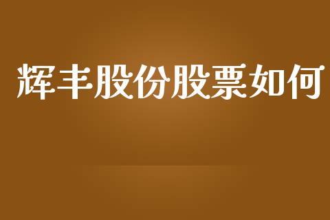 辉丰股份股票如何_https://wap.78312.cn_金融监管_第1张
