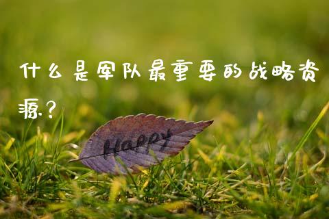 什么是军队最重要的战略资源？_https://wap.78312.cn_财经新闻_第1张