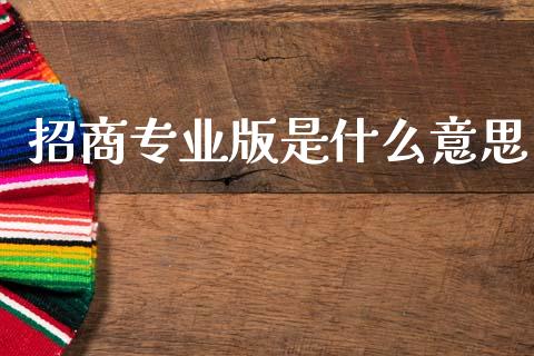 招商专业版是什么意思_https://wap.78312.cn_期货开户_第1张