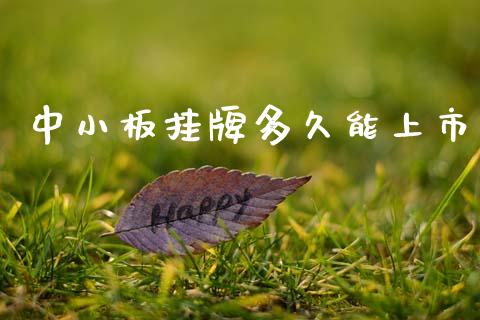 中小板挂牌多久能上市_https://wap.78312.cn_债券资讯_第1张
