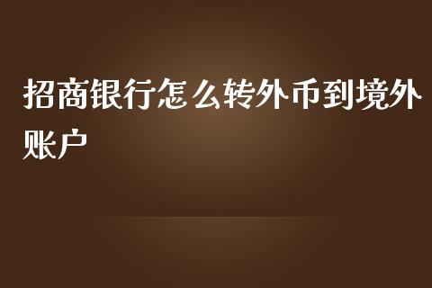 招商银行怎么转外币到境外账户_https://wap.78312.cn_全球市场_第1张