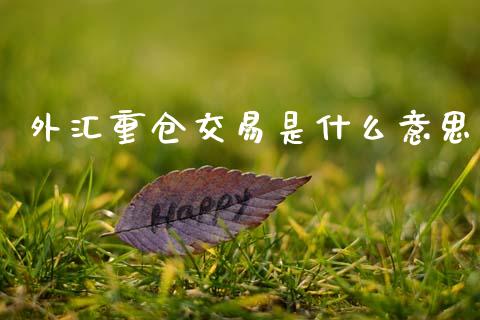 外汇重仓交易是什么意思_https://wap.78312.cn_金融监管_第1张