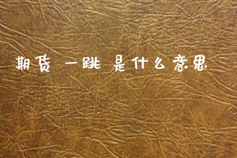 期货 一跳 是什么意思_https://wap.78312.cn_全球市场_第1张