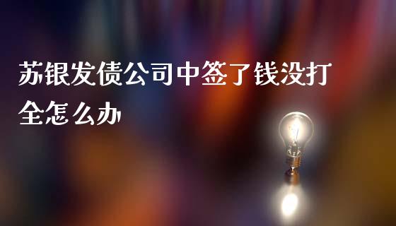 苏银发债公司中签了钱没打全怎么办_https://wap.78312.cn_期货开户_第1张