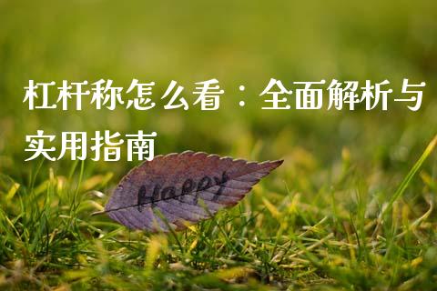 杠杆称怎么看：全面解析与实用指南_https://wap.78312.cn_债券资讯_第1张