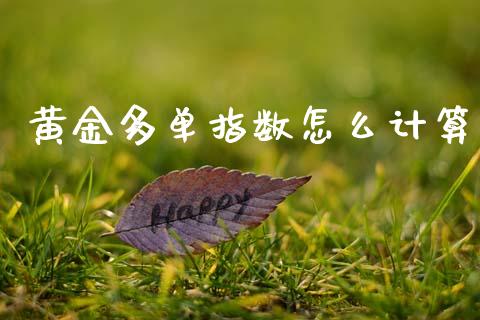黄金多单指数怎么计算_https://wap.78312.cn_债券资讯_第1张